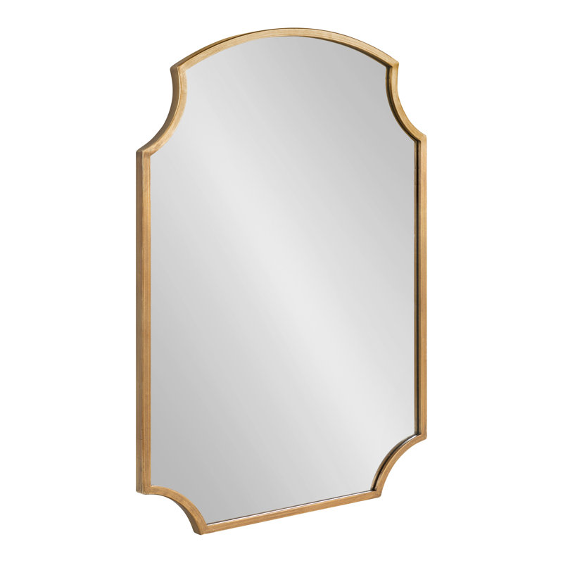 Scalloped Arch Wall Mirror, Antique Gold
