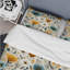 Ensemble de housse de couette jaune et bleu Nordic Blossom Serenity - Floral-506769777