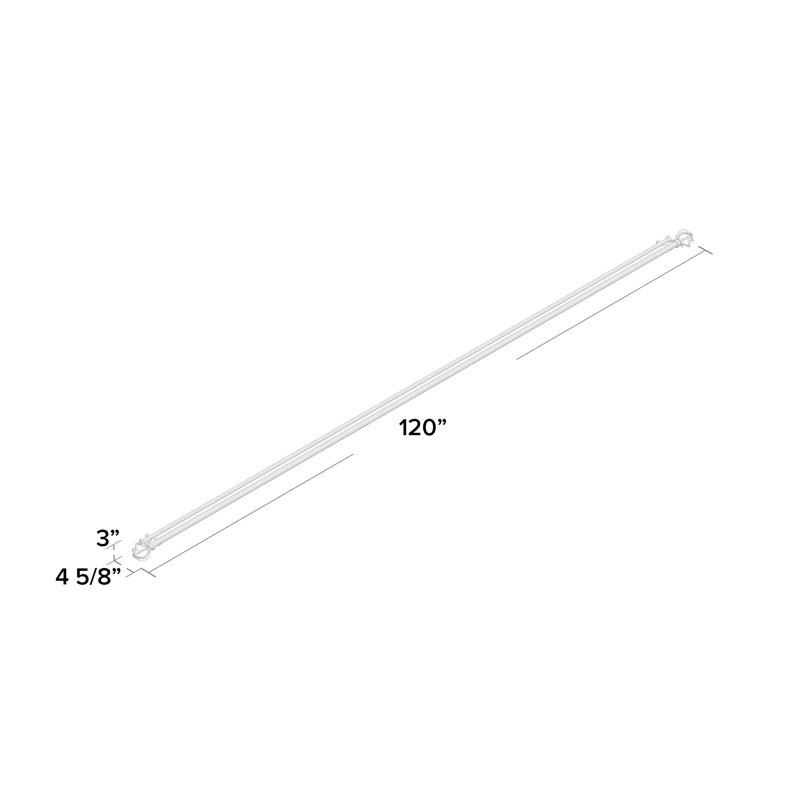 Kamath Steel Adjustable 42'' to 120'' 1'' Double Curtain Rod, Black