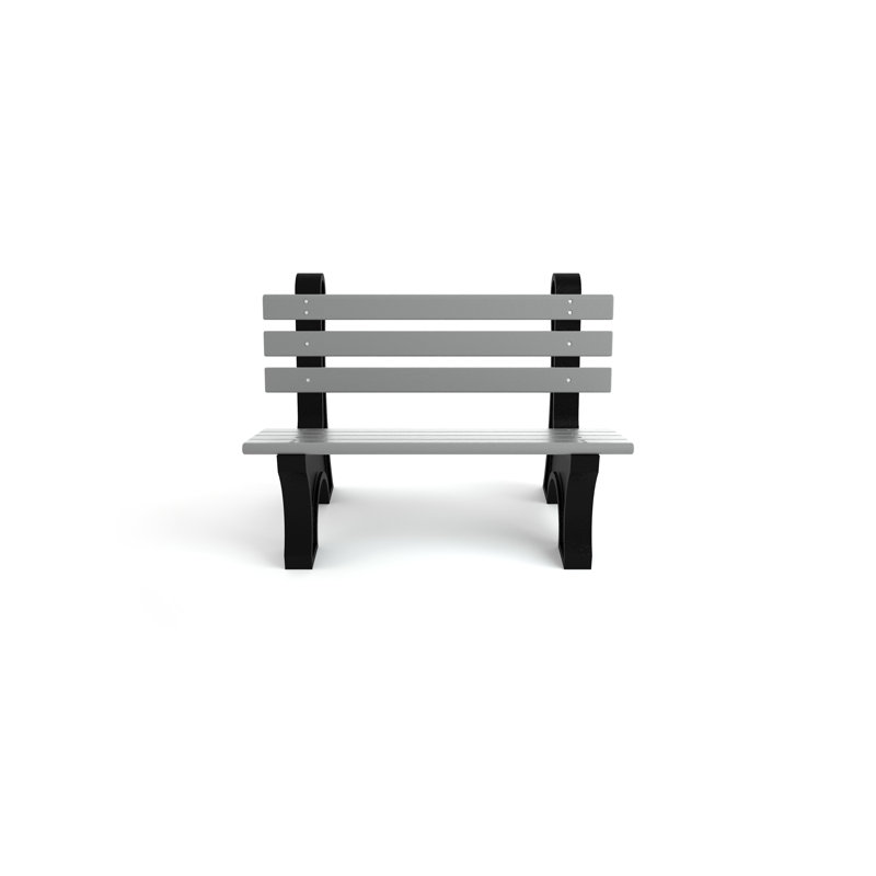 Banc de parc en plastique recyclé Wetzel, Aucune, 4', Gris
