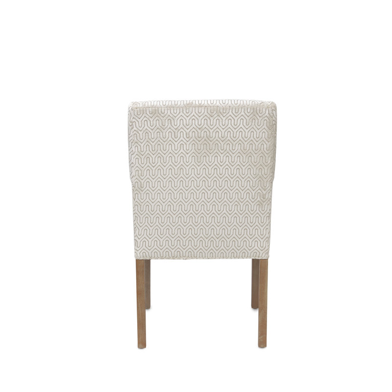 Griffie Dining Chair, Cream Velvet, Natural