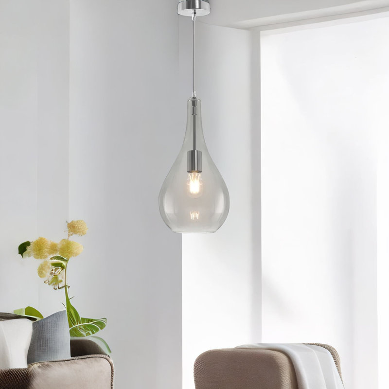 45cm H Glass Pendant Shade in Grey
