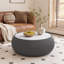 Table basse moderne en cuir clair avec plateau tambour en cuir pour meubles de salon