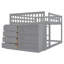 Lit superposé double avec 4 tiroirs et 3 tablettes - gris-120940599-120940602