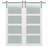 84" X 84" 4-Lite Frosted Primed HDF Barn Door Kit-2090937646