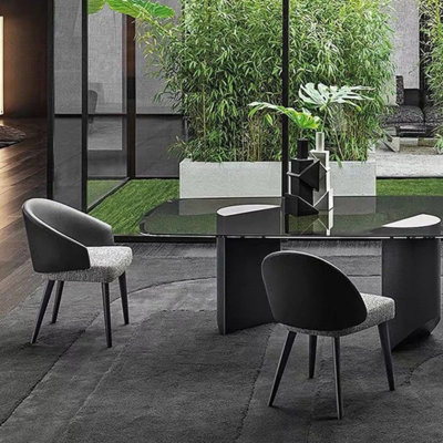 Ensemble de 2 chaises rembourrées sans accoudoirs
