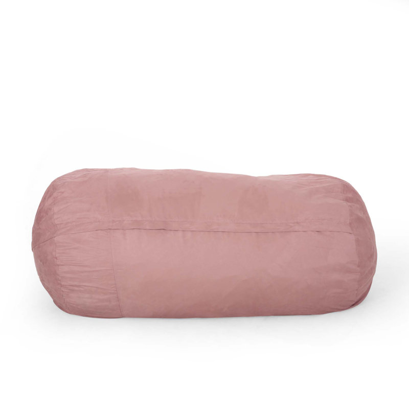 Comfortable Suede Bean Bag for Relaxation and Stylish Décor, 34" H x 84" W x 48" D, Rose Microfiber