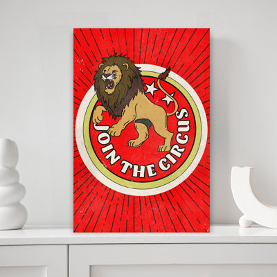 Contemporary Art Bold Classic Retro Lion Architecture Landscape Wall Art 1 Piece Wrapped Canvas Wall Art