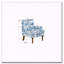 Chaise d'appoint, revêtement floral, garniture cloutée, pieds en bois massif-1830859463