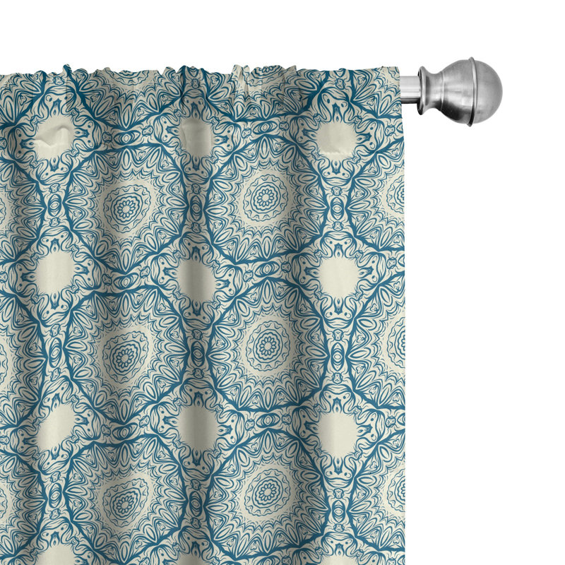 Circle Geometric Semi-Sheer Rod Pocket Curtain Panels, 28" x 95"