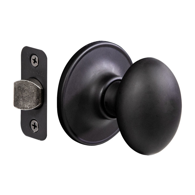 Egg Passage Hall/Closet Door Knob, Matte Black
