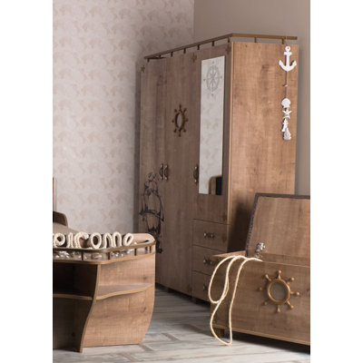 Landrum 57.09'' Wide Kids Armoire with Mirror