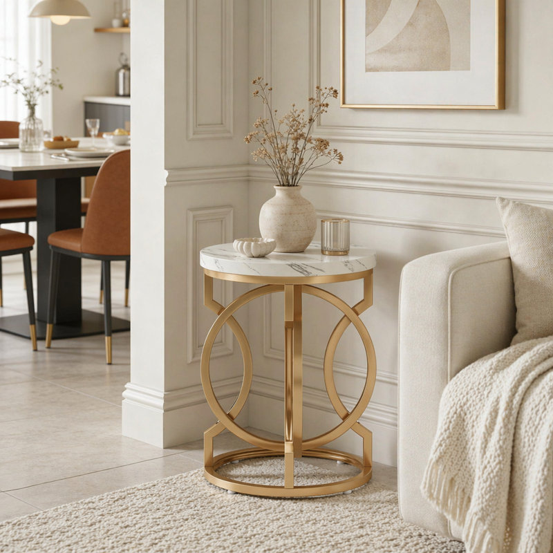 Table de chevet ronde, table de bout