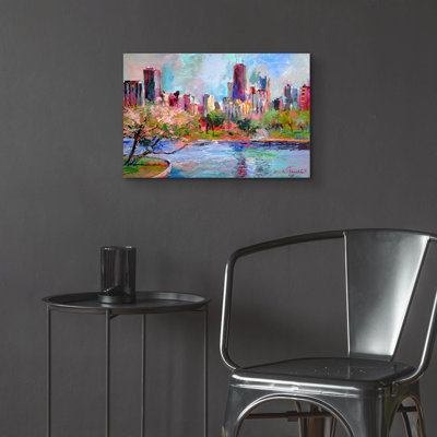 «Cityscape 2» par Richard Wallich, art mural en verre acrylique