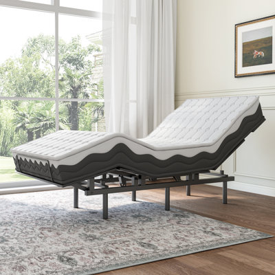 Twin-Size Adjustable Bed Frame with Wireless Remote, Independent Head & Foot Adjustment, Pressure‑Relief, Silent Motor, Easy Assembly