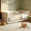Velvet Upholstered Extendable Daybed With Pop-Up Trundle, 3-In-1 Sofa Bed Converts To Double, Beige & Grey -252728419