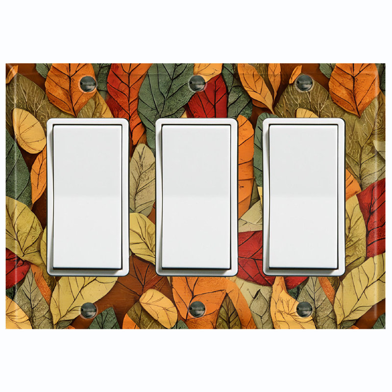 Plaque murale standard d'automne orange à 3 feuilles