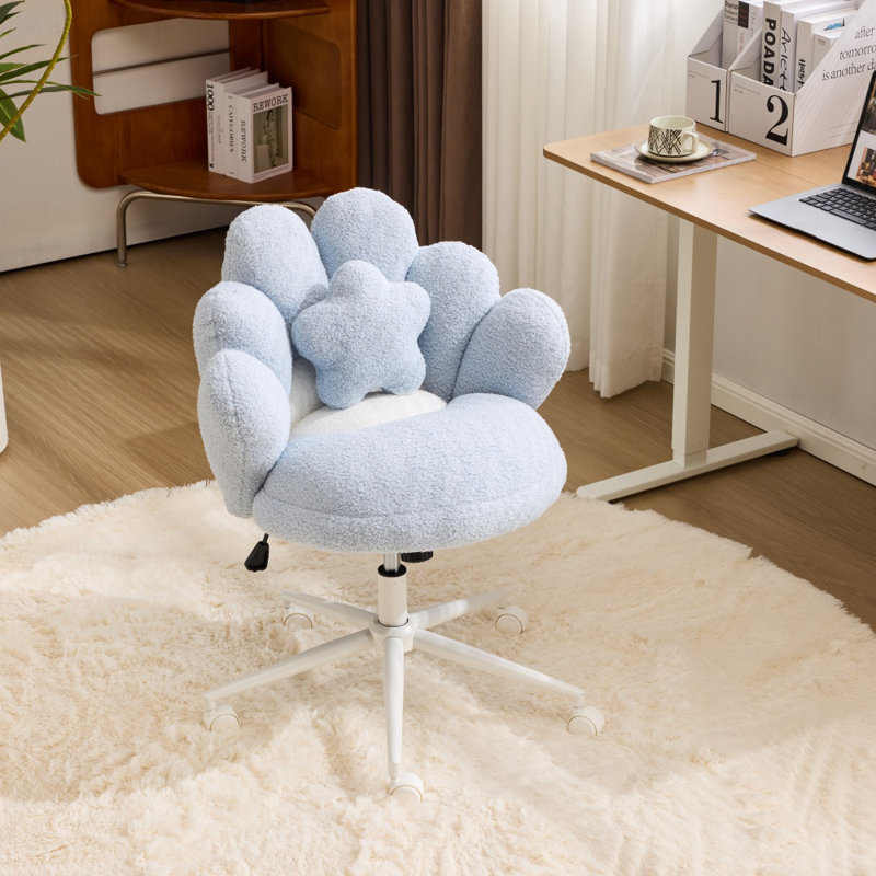Fauteuil de coiffeuse et de bureau Teddy, Bleu