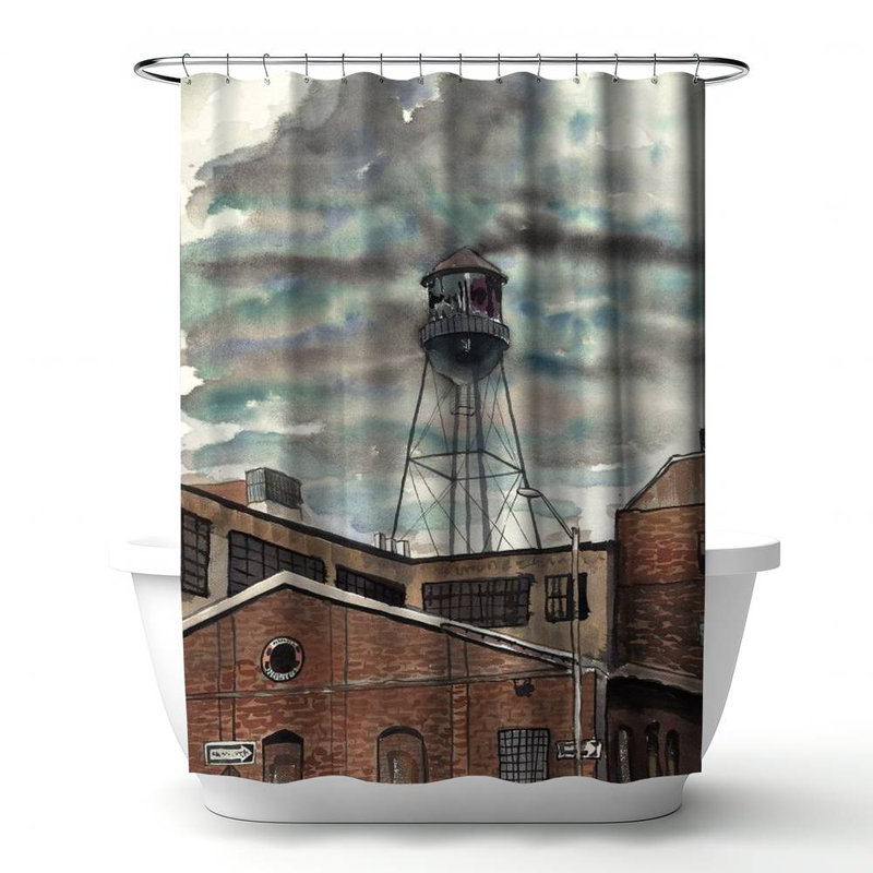 Shower Curtain LA171 – Polyester Shower Curtain, Dye Sublimation Print, 71" W × 74" L