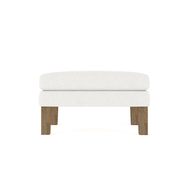 Charlton Ottoman, Plush Velvet Silver Streak, Weathered