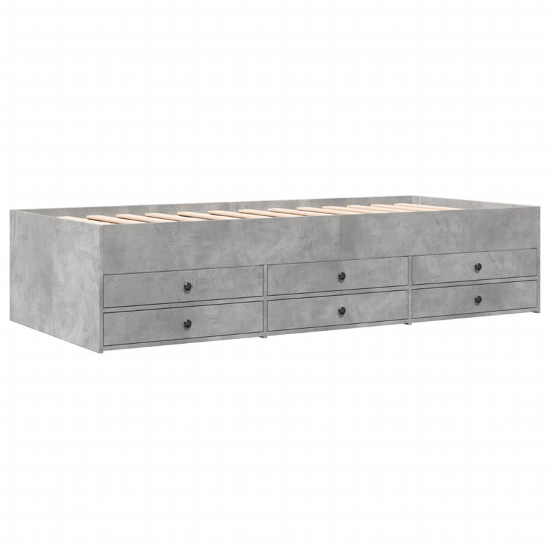 Vidaxl Daybed With Drawers, Grey, Small Single (2'6)