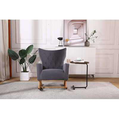 Chaise berçante en bois massif et manufacturé