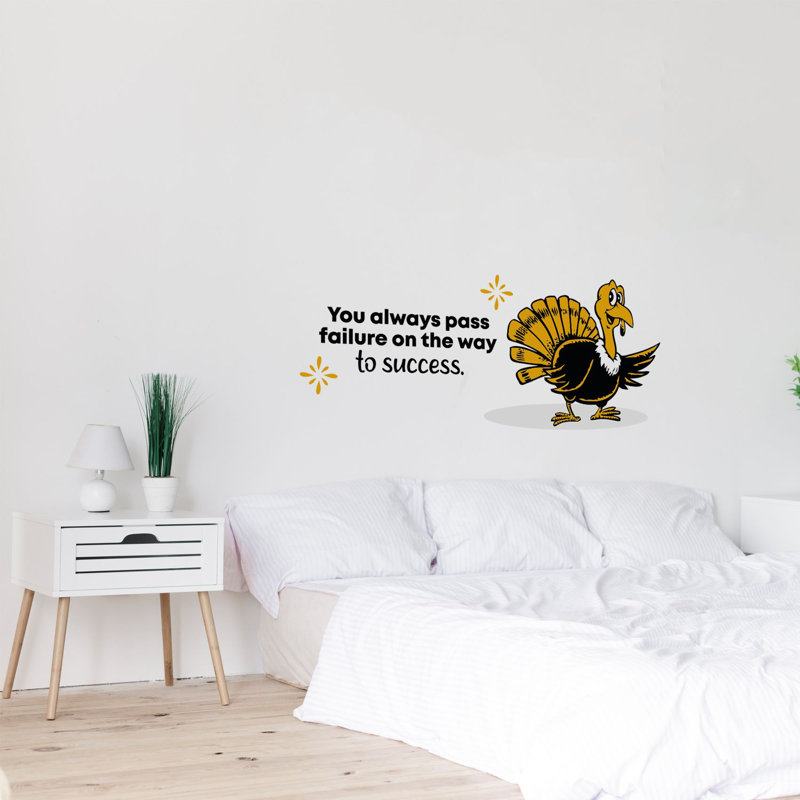 Décalcomanie murale en vinyle façon dinde, H 15 po x l 30 po x P 0,05 po