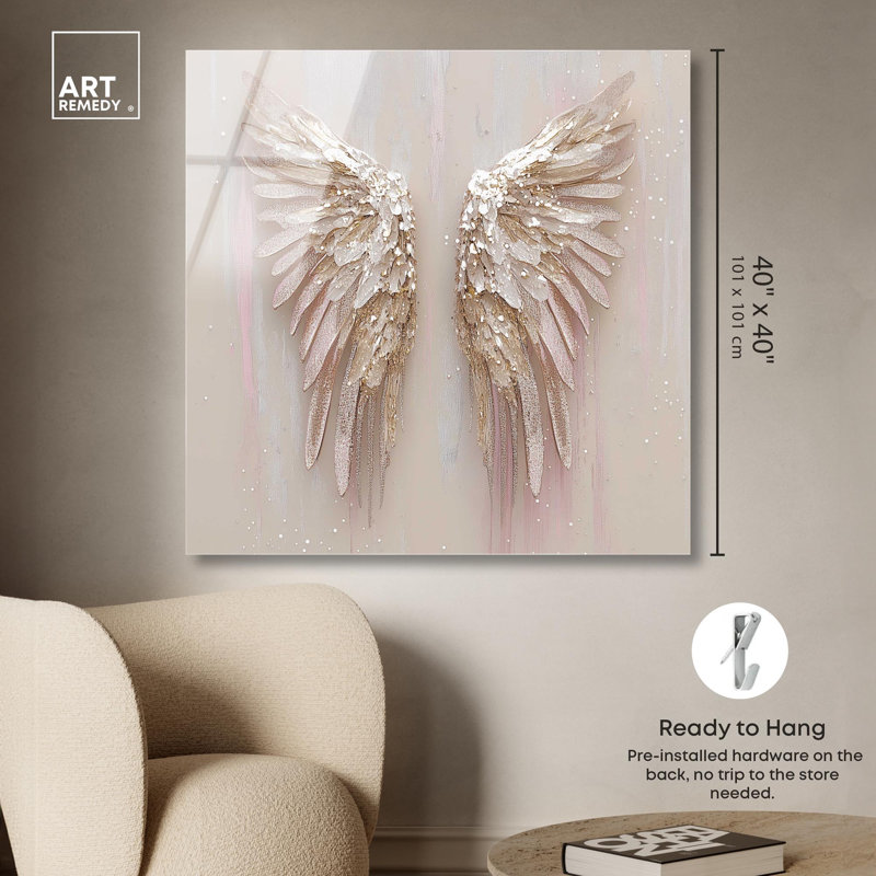 «Soft Golden Wings», reproduction acrylique par Art Remedy, H 40 po x l 40 po