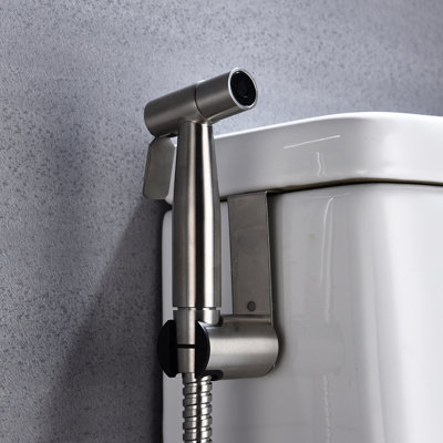 Toilette pour salle de bain - Hygiénique et pratique en métal argenté