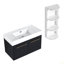 Meuble-lavabo mural 36 po avec lavabo et support de rangement, lavabo en résine à rebords épais, ensemble KD-125515389-125515385