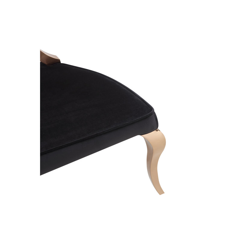 Chaise d'appoint rembourrée en velours noir Steadman
