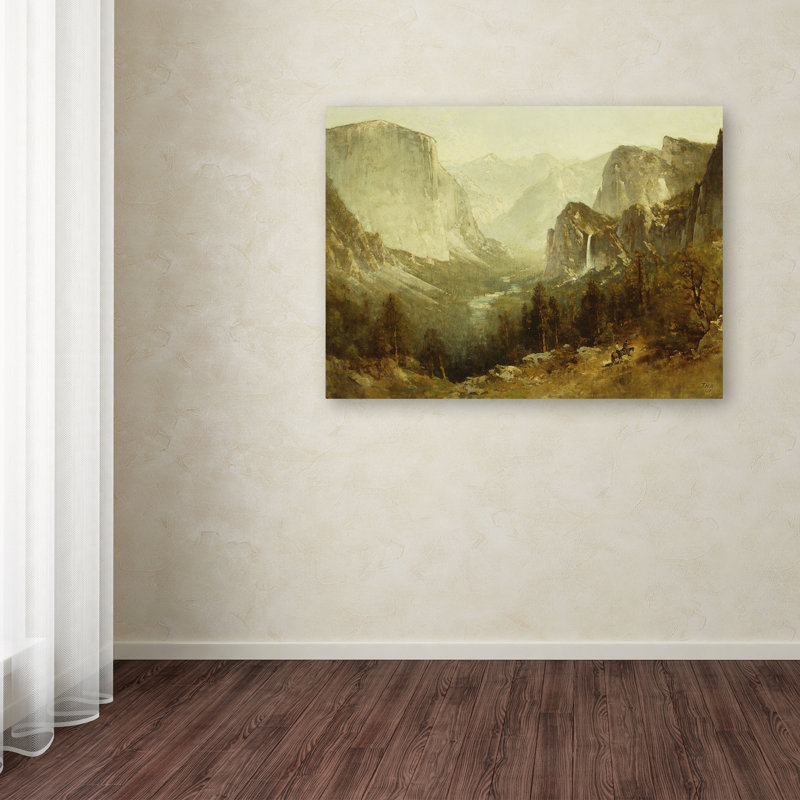« chasse dans yosemite 1890 » par thomas hill, reproduction d’art sur toile, H 14 po x l 19 po x P 2 po