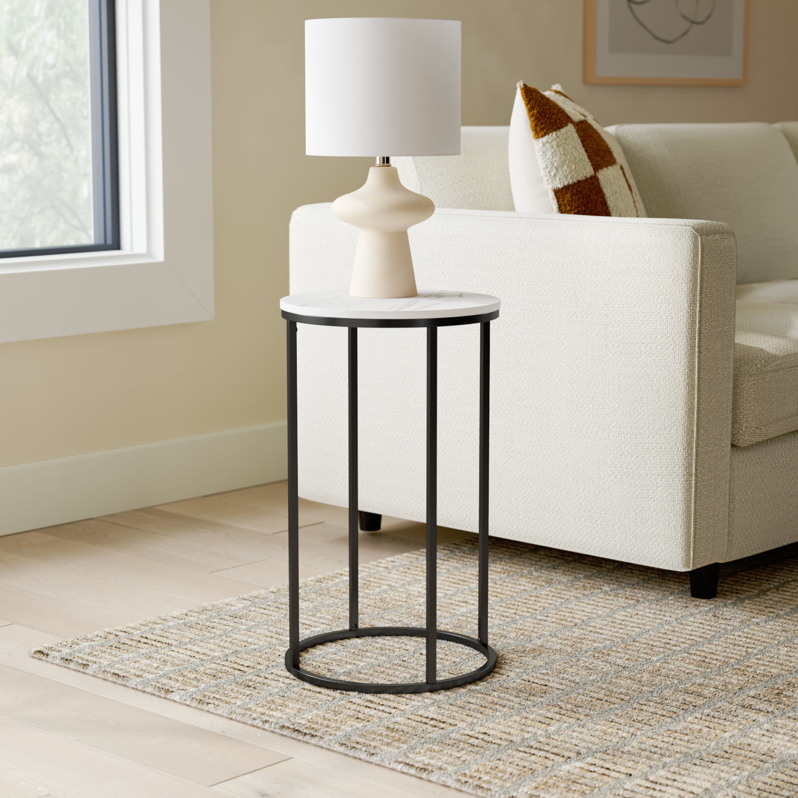 14" Genuine Marble End Table