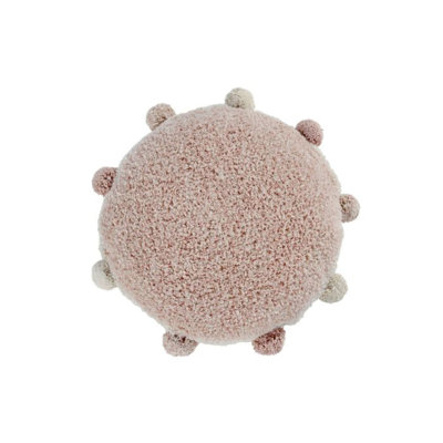 Pom-poms Cotton Blend Reversible Throw Pillow