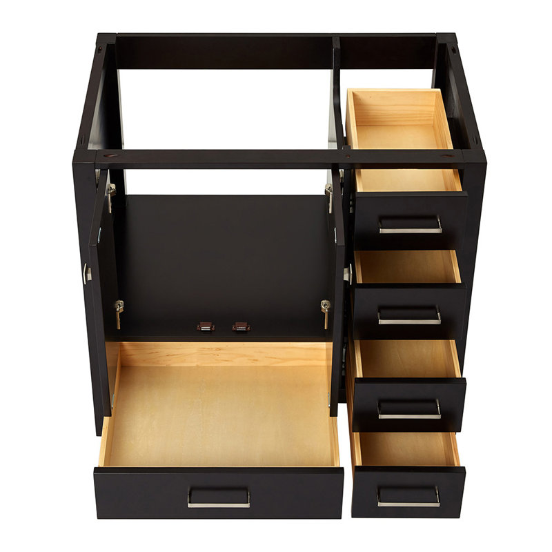 Cambridge Left Offset 36" Single Bathroom Vanity Base Only, Espresso