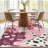 Joffre Artistic Floral Abstract Pink & Plum Washable Area Rug