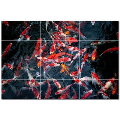 Coral Photo 12'' x 12'' Satin Ceramic Decorative Mural