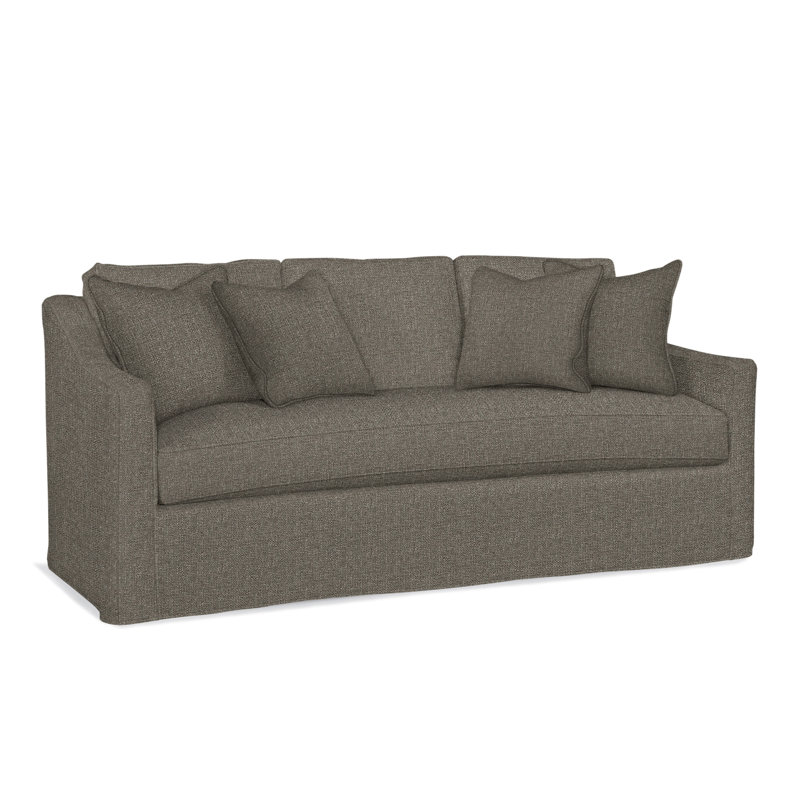 Oliver 81'' Slipcovered Sofa, Sunbrella Beige Pinstripe; 6205-74