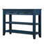 Buffet en bois massif avec 2 tiroirs de rangement et tablettes à niveaux, console de style Mid-Century pour le couloir, chambre de style bleu marine de 42 po