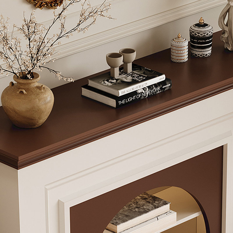 Black Solid Wood Freestanding Fireplace