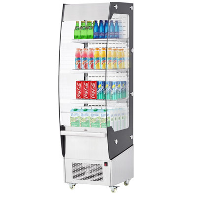 7.8 Cu. Ft. Freestanding Open Merchandiser Refrigerator with LED Display & Defrost Function