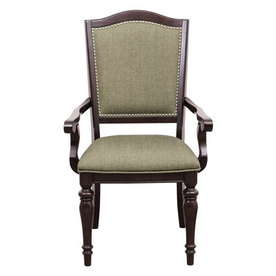 De 2 fauteuils en cerisier foncé, dossier rembourré, garniture cloutée, fauteuil en bois pour 2 fauteuils avec sièges et dossiers, chaises de salle à manger