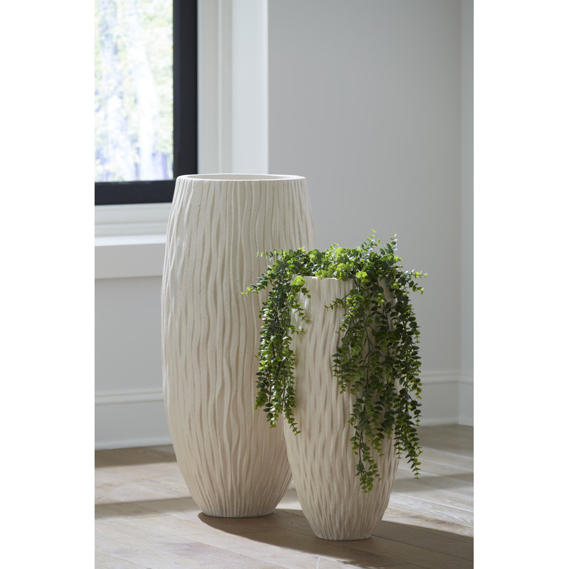 Rucco Pot Planter, 24" H x 11" W x 11" D, Off White