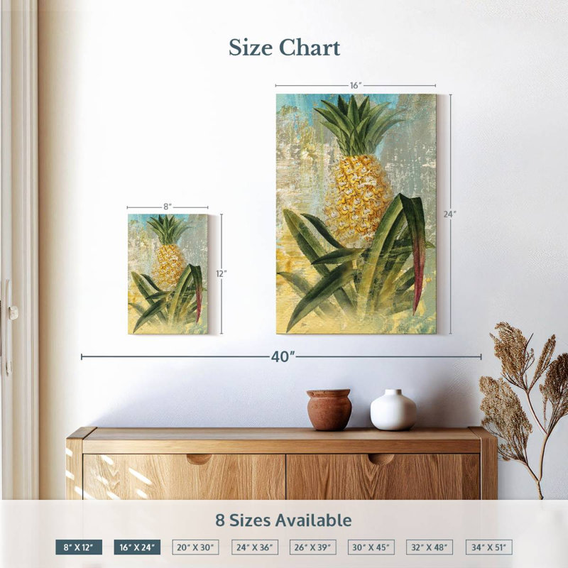 Yarlin Botanical Pineapple, 12" H x 8" W