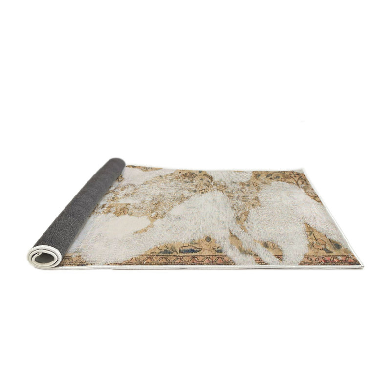Tapis décoratif multicolore à motif abstrait, Rond 7 pi