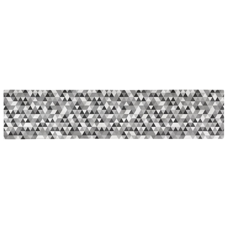 Avicia Triangle Table Runner, 73.5" x 17.5", Polyester, Black