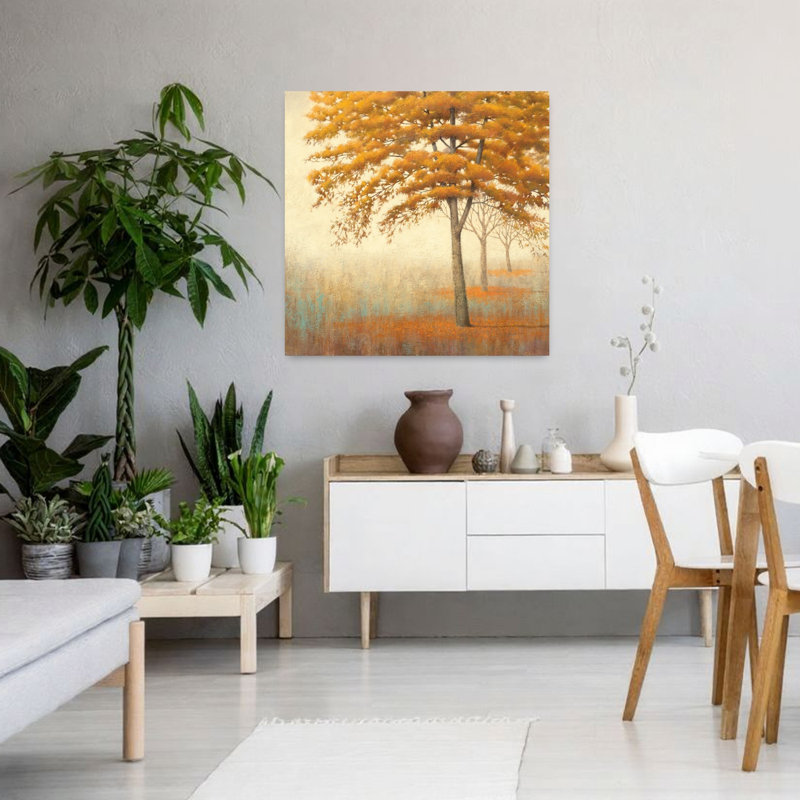 Arbres d'automne contemporains I avec art brun d'automne, H 36 po x l 36 po