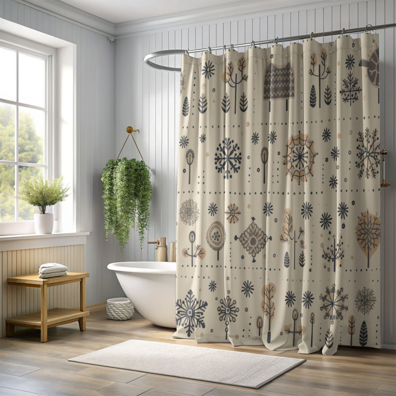 Rideau de douche Icy Winter, H 74 po x l 71 po