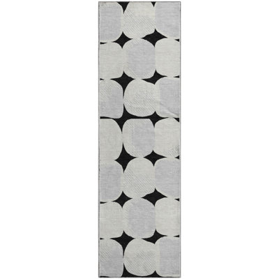 Premium Machine Washable Prisco Black Rug