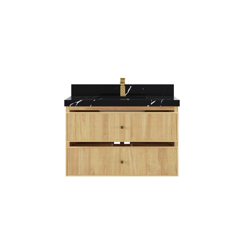 Meuble-lavabo simple 36 po avec plateau en quartz Nekeisha